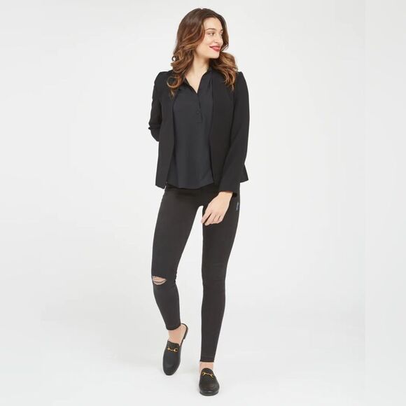 SPANX distressed denim legging, vintage black, size XS - Picture 1 of 13